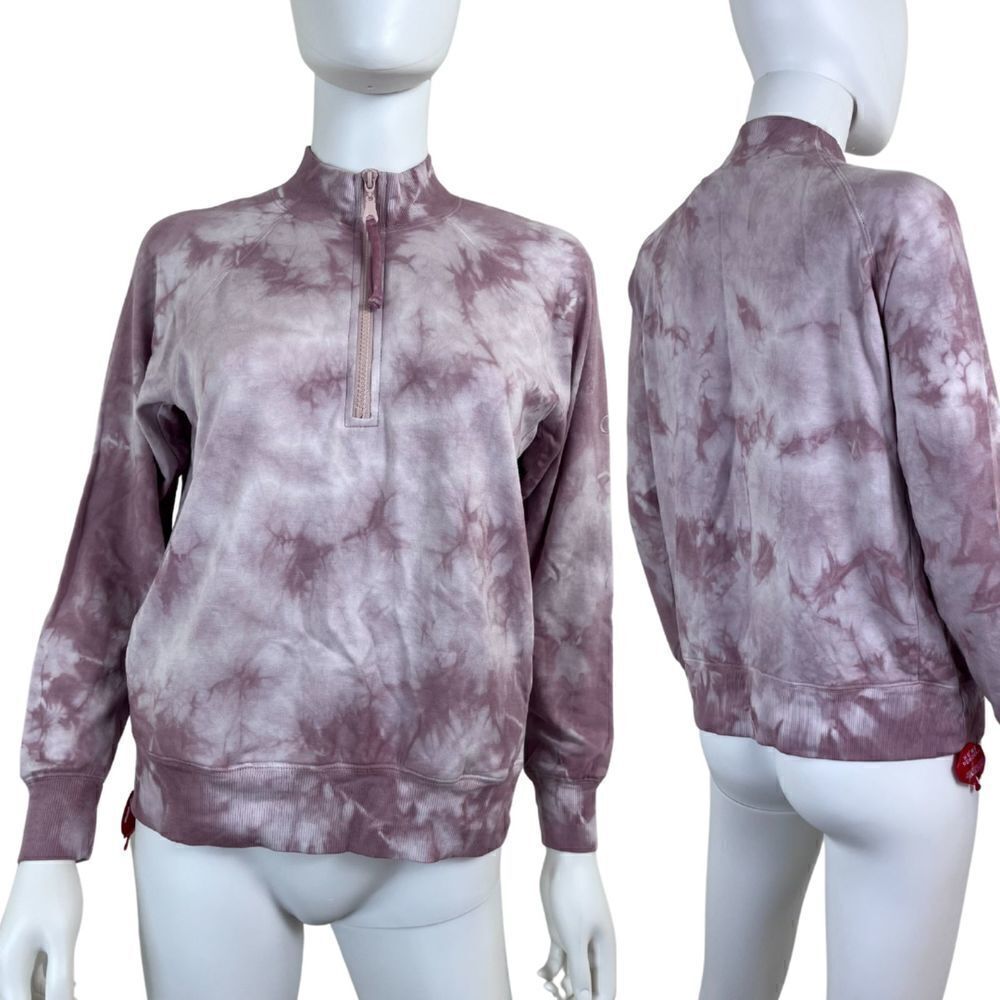 Johnny Was Calme Women Size XS Pink Tie Dye Raglan Cotton Pullover NEW Sweater